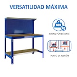 thumbnail of SimonRack Banco de Trabajo Taller, 1210x610 mm, Panel Perforado y Cajón, Capacidad Carga 600 kg, Azul - BT-3