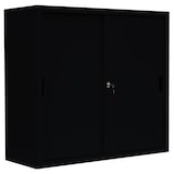 thumbnail of Schiebetürenschrank Büro Aktenschrank Sideboard aus Stahl Schwarz 1090 x 1200 x 450 mm (HxBxT) 550149