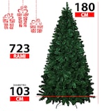thumbnail of Albero Di Natale 180 Cm Con Sacca 723 Rami Foltissimo Rami A Gancio Base A Croce In Metallo Doppia Foglia Colorata In PVC (180 Cm, 723 Rami)