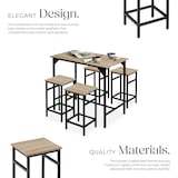 thumbnail of tectake Ensemble table de bistrot EDINBURGH 1 table + 4 tabourets de bar - Bois clair industriel, Chêne Sonoma -404307