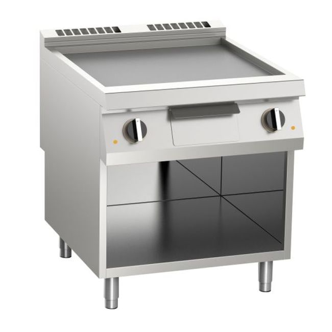 KBS Elektro Grillplatte Glatt Verchromt 16,2Kw 3 Heizzonen Offener Unterbau