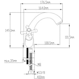 thumbnail of Grifo de lavabo monoblock Serie Clasica Cromo