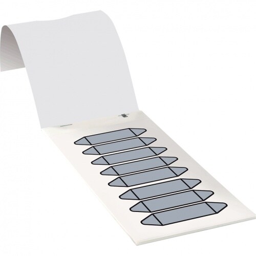 Aufkleber I Rohrleitungsetikett zum Beschriften, grau, Folie, 17x75mm, 80/Heft, DIN 2403