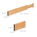 thumbnail of Relaxdays Schubladentrenner, 10 tlg. Set, verstellbare Länge von 34 bis 44 cm, Bambus, Schubladenteiler Küche, natur