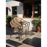 thumbnail of METRO PROFESSIONAL Silla apilable Lario con reposabrazos, aluminio/poliéster, diseño Rope, negro