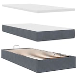 thumbnail of vidaXL Ottoman-Bett mit Matratzen & LEDs Dunkelgrau 200x200 cm Samt