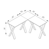 thumbnail of VCM Schreibtisch Lona Silber / Buche H. 76 x B. 130 x T. 130 cm