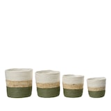 thumbnail of 4 Blumentöpfe geflochten 12-18cm - Übertopf Korb Blumen Pflanzen Flechtkorb Aufbewahrung Blumenkorb Pflanzenkorb Indoor Deko Boho Weiß Natur Grün