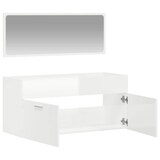 thumbnail of vidaXL Badschrank mit Spiegel Hochglanz-Weiß Holzwerkstoff