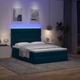 thumbnail of vidaXL Ottoman-Bett mit Matratzen & LEDs Dunkelblau 140x190 cm Samt