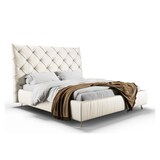 thumbnail of KAWOLA Bett ANNY Polsterbett Leder weiß 180x200cm