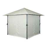 thumbnail of Pérgola HWC-J63, cobertura de pátio para pavilhão de jardim com parede lateral, 3x3m ~ bege-creme