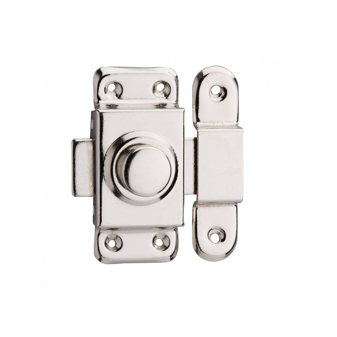 Verrou pour porte de meuble 30 mm acier nickelé