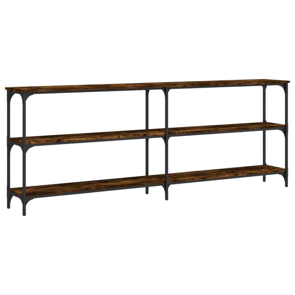 Décoshop26 - Table console avec étagères design industriel 200 x 29 x 75 cm bois d'ingénierie marron et métal DEC031799