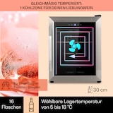 thumbnail of Klarstein Vinamour 16 Uno Weinkühlschrank 16Fl./42l 5-18°C 41dB Glas Edelstahl