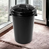 thumbnail of Cubo de basura con tapa 100 litros basurero negro asas de presión