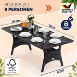 thumbnail of CASARIA® Polyrattan Gartentisch WPC 190x90x75cm schwarz