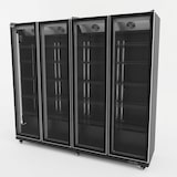 thumbnail of Romux® Professional Vitrine Réfrigérée MD 4 Portes Noir 2200 Litres avec éclairage LED Ventilées | Réfrigération Verticale Positive