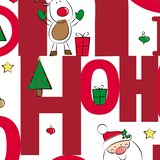 thumbnail of Clairefontaine Geschenkpapier Alliance 60g, Rolle 50x0,70m, Hohoho Kinder - Rot 211958C