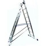thumbnail of Schiebeleiter 2x10 Stufen Länge 4,5m 273x41cm ALU SZAGATO Schiebeleiter 2 teilig Stufenschiebeleiter Schiebeleiter Alu-Schiebeleiter Mekrzweckleiter