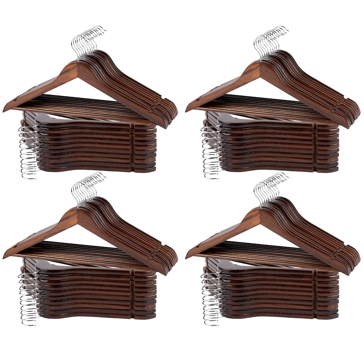 Max Home Pack 80 cabides de madeira cor castanha