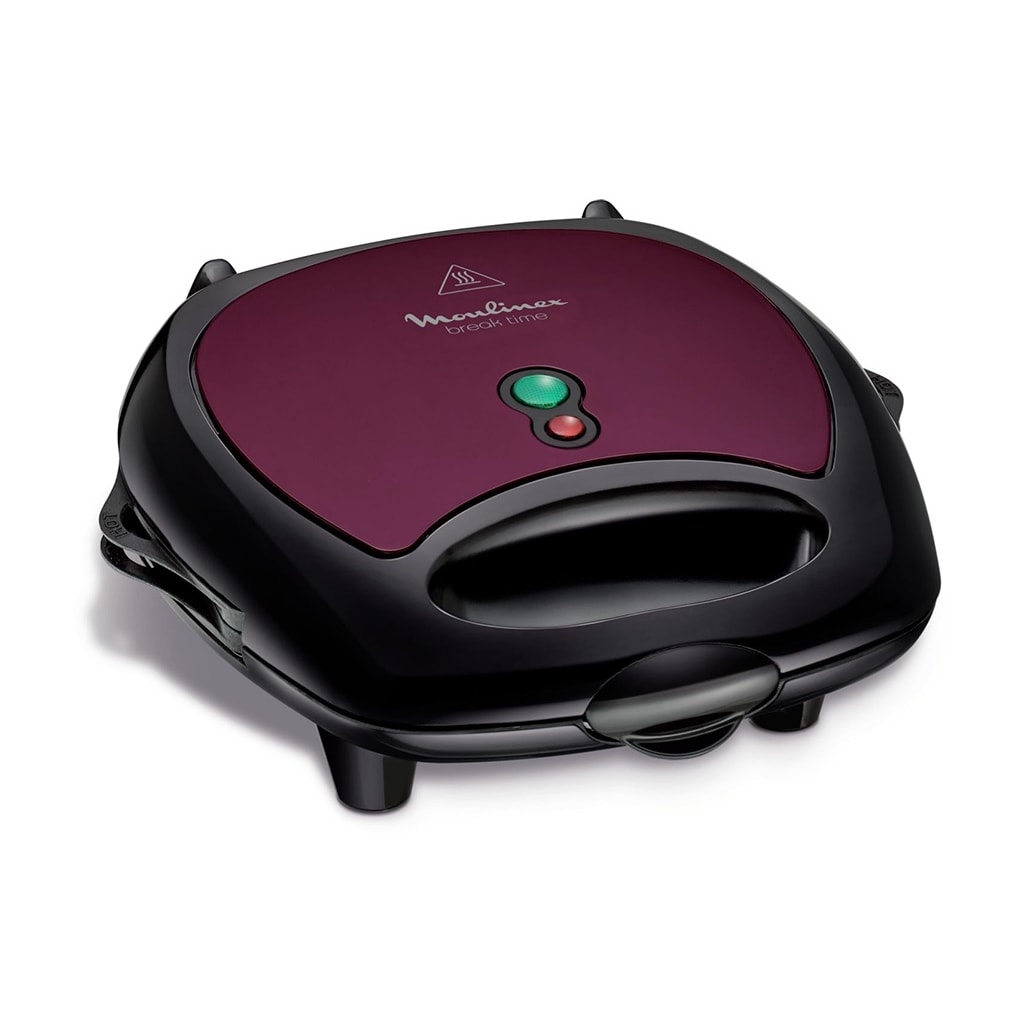 MOULINEX Breaktime Waffeleisen Croque-Monsieur Violet Schwarz 700W SJ616A12