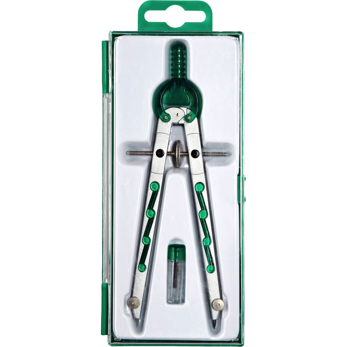 Geometriezirkel silber/dunkelgrün Packung mit 10 Stück