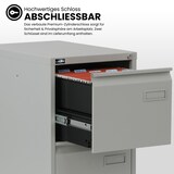 thumbnail of BISLEY Light Hängeregistraturschrank mit Schloss aus Metall in silber, 4 Schubladen, einbahnig - Hängeregisterschrank abschließbar, Hängeregistratur
