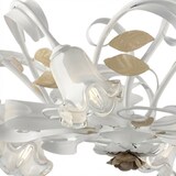 thumbnail of Lampadario Arte Povera Cesto Metallo Bianco E Oro 8 Luci E14