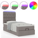 thumbnail of vidaXL Ottoman-Bett mit Matratze & LEDs Taupe 90x190 cm Stoff