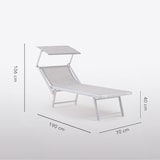 thumbnail of 2 ligbedden met zonnescherm, verstelbare rugleuning, van aluminium en textilene, modern design, duurzaam, ergonomisch, lichtgewicht, opvouwbaar Marina