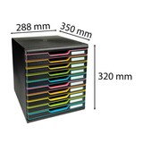 thumbnail of Exacompta 302914D 1x MODULO modulaire ladenbox met 10 gesloten laden voor documenten A4+, Black Office, zwart-zwart-harlekijn
