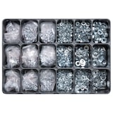 thumbnail of Sortiment Muttern Unterlegscheiben Sprengringe 1425 Teile DIN 125 / 127 / 934