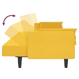 thumbnail of vidaXL Schlafsofa 2-Sitzer mit 2 Kissen Gelb Stoff