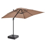 thumbnail of Parasol déporté 2x3 m et dalle à lester sur roues aluminium taupe
