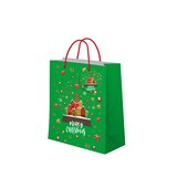 thumbnail of Gifty king, sacchetti regalo di natale taglia L, in carta certificata fsc 180gr, 26x34x14, confezione da 12 pezzi,  3 modelli assortiti, multicolore.