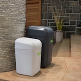 thumbnail of Poubelle TROYA avec couvercle basculant de 30 litres. Couleur anthracite. Poubelle en plastique DENOX