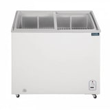 thumbnail of 200 l professionelle Gefriertruhe – 2 Glasschiebetüren – Umluftkühlung, Rollen – Polar