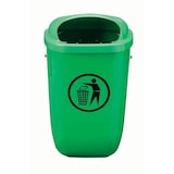 thumbnail of Medial International gettacarte in polietilene 440x248x790 mm da 50 litri dal fissaggio murale o su palo di colore verde