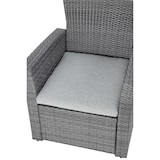 thumbnail of METRO PROFESSIONAL Lounge para exterior Brantford 4 peças, aço/ vime sintético, 2 poltronas, 1 sofá de 2 lugares, 1 mesa de centro, cinzento