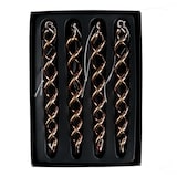 thumbnail of Vacchetti Set di 4 addobbi per albero in vetro ghiacciolo spirale oro cm16x12h2,5