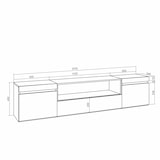 thumbnail of Wohnzimmer TV-Schrank, Viel Stauraum, 200x35x45cm, Für TV-Geräte bis zu 80“, Elektrischer Kamin, Hängend, Moderner Stil, Zementgrau _ 52_23