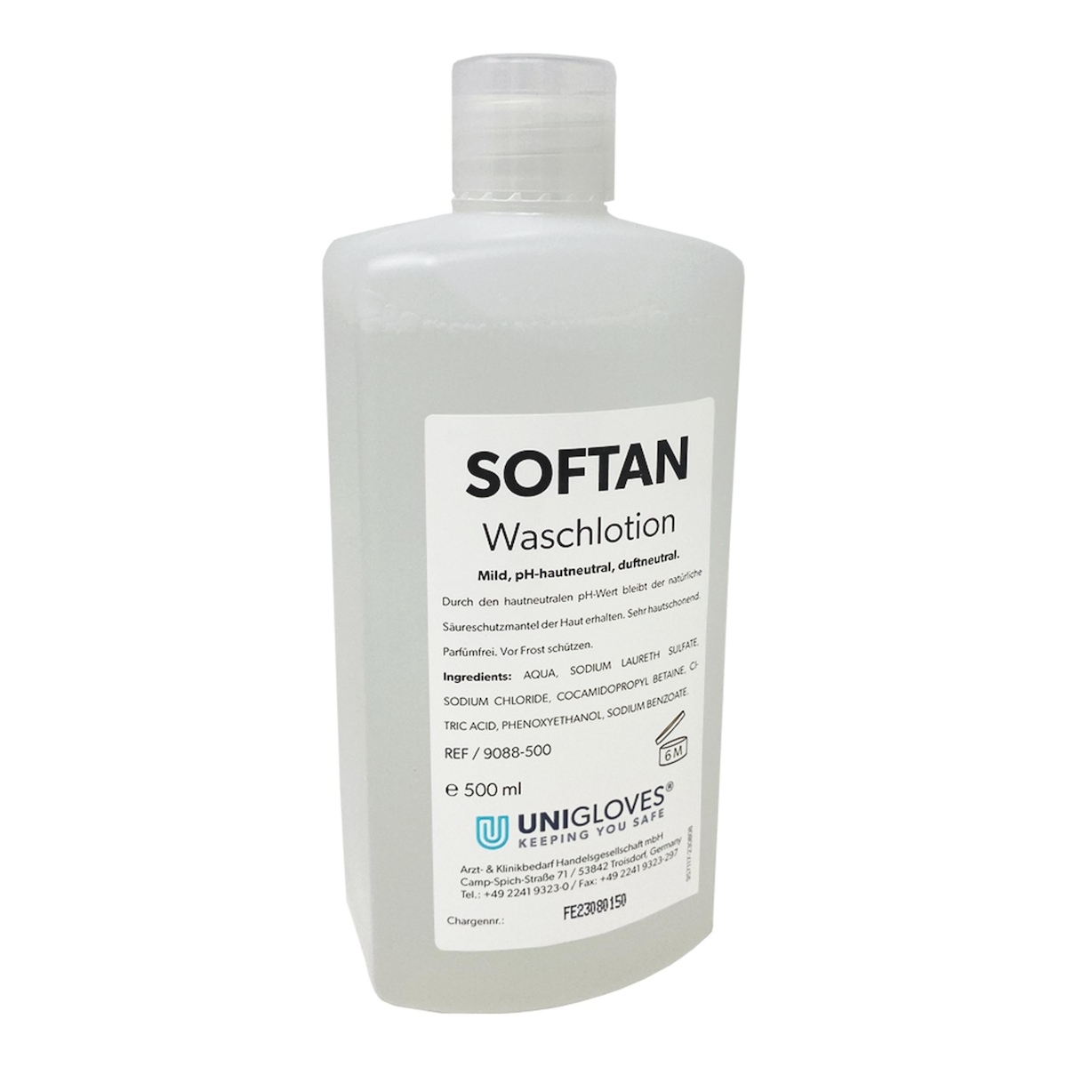 Unigloves Softan Waschlotion - pH-hautneutral - 12 x 500 ml