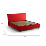 thumbnail of Dmora Dambros Doppelbett, Bettkasten mit Stoffbezug, 100 % Made in Italy, Öffnung vorne, geeignet für Matratze 160 x 190 cm, Rot
