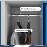 thumbnail of Umkleideschrank Spind BERLIN - 10 Abteile, Etikettenhalter Lüftungsschlitze | Umkleidespind Schließfachschrank Garderobenspind, 172x136x45cm Grau-Blau