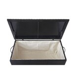 thumbnail of Cassetta per cuscini in rattan HWC-D88, cassapanca da giardino cassetta per cuscini ~ Premium nero, 63x135x52cm 320l