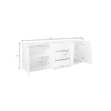 thumbnail of Dmora Credenza Sven, Madia da cucina a 4 ante e 3 cassetti, Buffet da soggiorno, 100% Made in Italy, cm 220x43h86, Ardesia