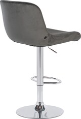 thumbnail of Barhocker PONOR - Samt Dunkelgrau 50x50x85 cm Silber | Barstuhl Höhenverstellbar Mit Lehne Drehbar Tresenhocker Tresenstuhl Kneipenhocker Kneipenstuhl