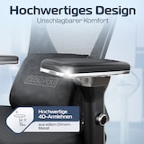 thumbnail of CLOUVOU CleverSeat, ergonomischer Bürostuhl, Rückenlehne mit Mesh Bezug, 4D-Armlehnen, 3D-Kopfstütze, BladeWheels, Schwarz