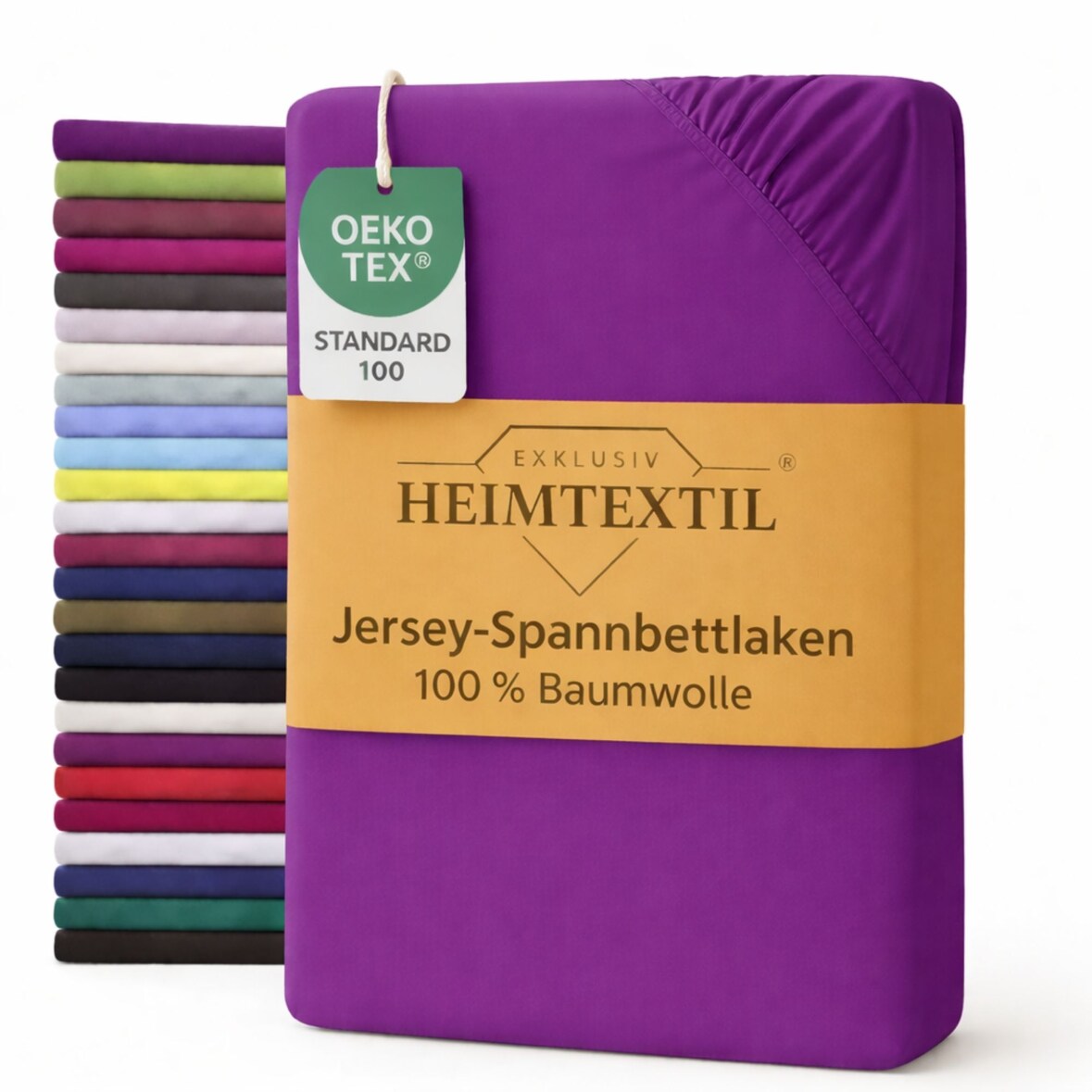 EXKLUSIV HEIMTEXTIL Jersey Spannbettlaken 90 x 200 cm Lila 100% Baumwolle Öko - Tex Zertifiziert Bed-Sheet Bettlaken Spannbetttuch